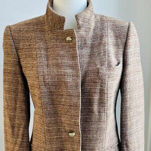 Vintage Harris Tweed Camel Wool Tailored Jacket by Marc D’Alcy Paris – US 10